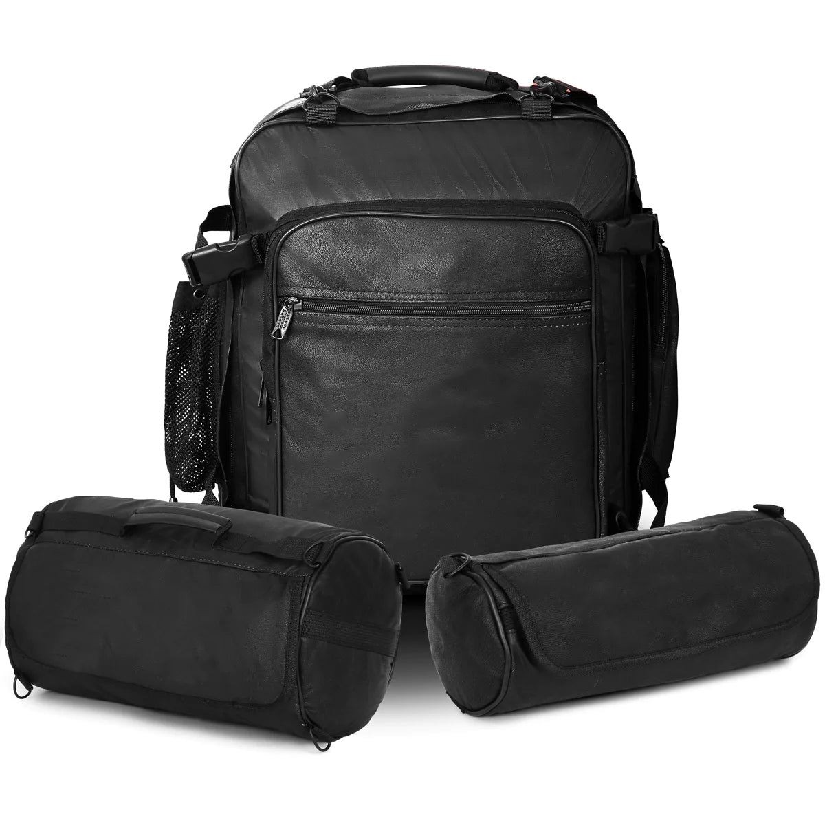 Vance Leather 3pc Rock Design Leather -Sissy Bar Bag Set