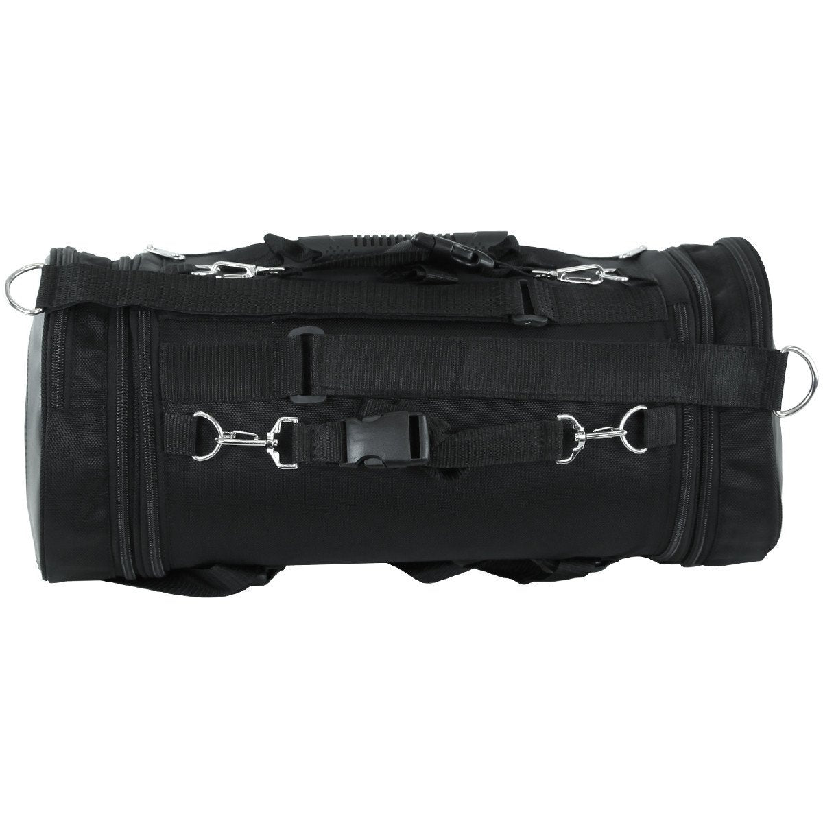 Vance Leather Expandable Roll Bag with Faux Leather Trim