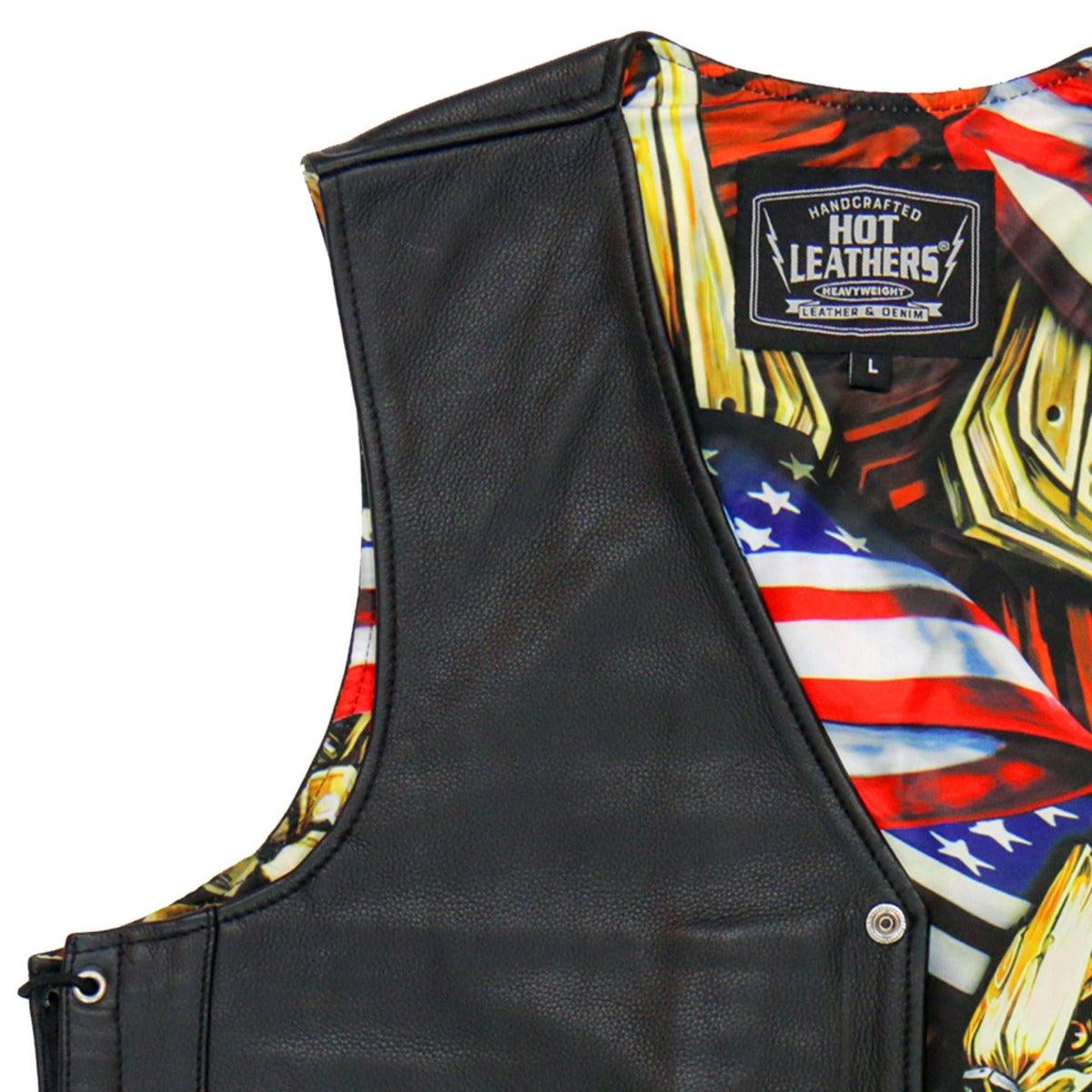 Hot Leathers Men's Wood Eagle Liner Vest With Concealed Carry Pockets - American Legend Rider