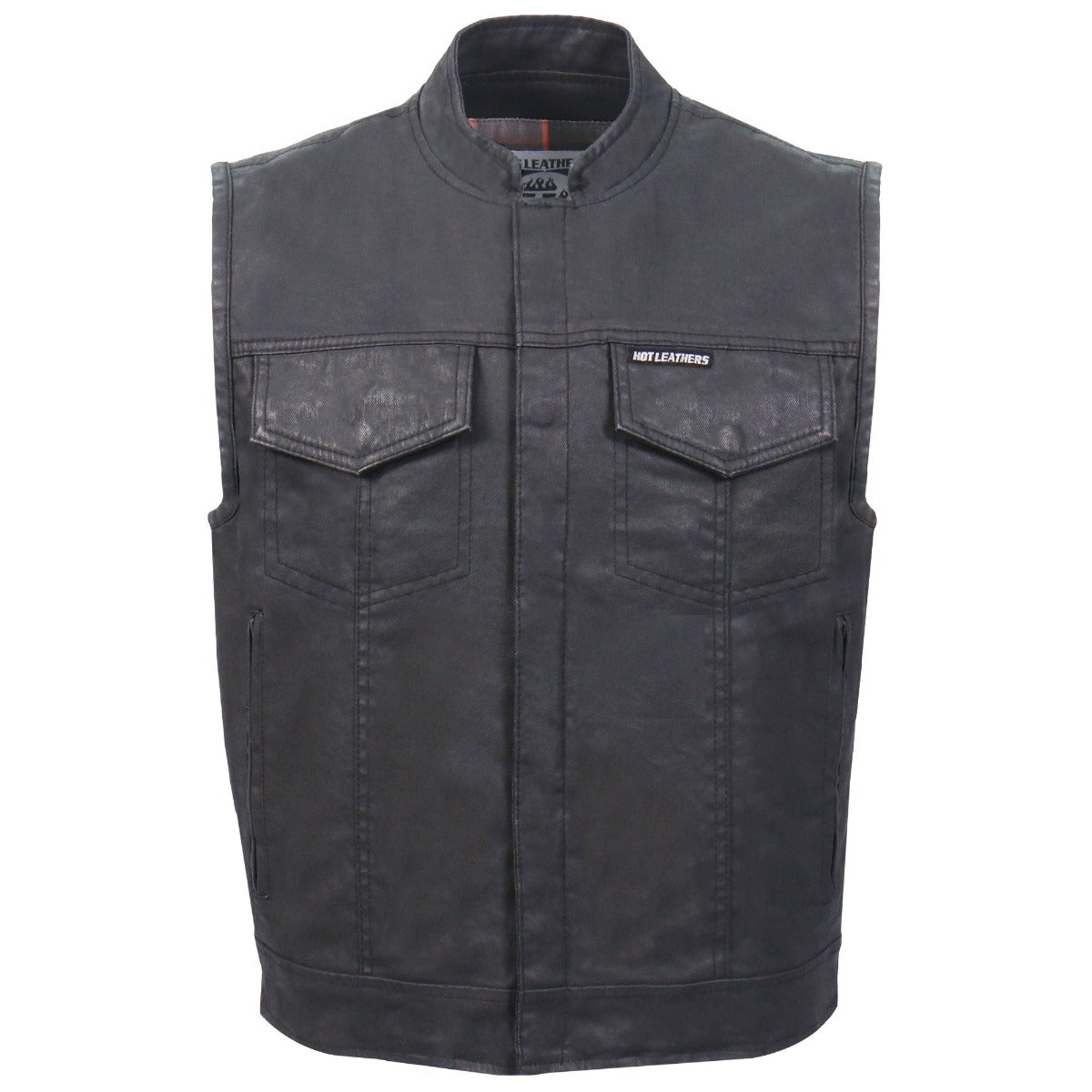 Hot Leathers Men's Waxed Cotton Club Style Vest