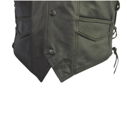 Vance Men's Premium Leather Braided Vest