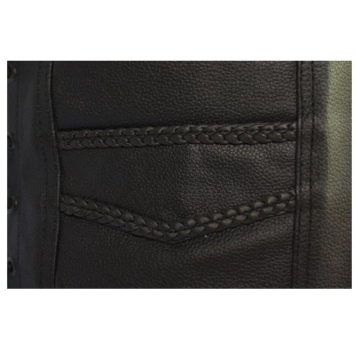 Vance Men's Premium Leather Braided Vest
