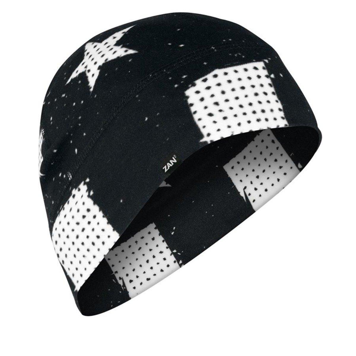 Zan headgear® Beanie, Black & White Flag - American Legend Rider