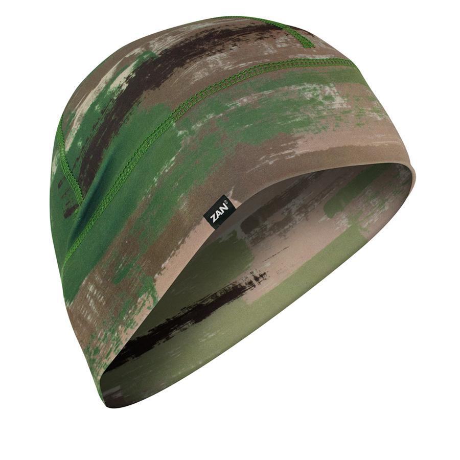 ZANheadgear® SportFlex™ Camo Style Skull Cap Beanie Helmet Liner, Unisex, Polyester/Elastane, Green/Brown - American Legend Rider