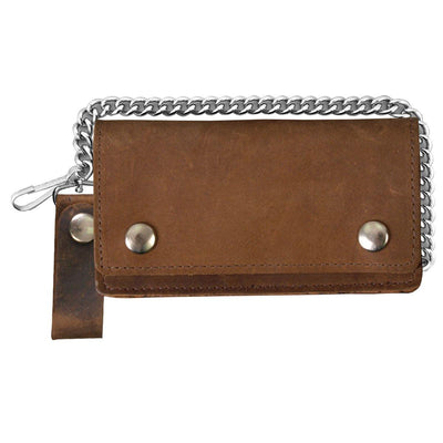Hot Leathers Distressed Brown Bi-Fold Wallet - American Legend Rider
