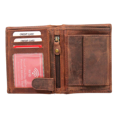 Hot Leathers Bifold Leather Wallet With Rfid - American Legend Rider