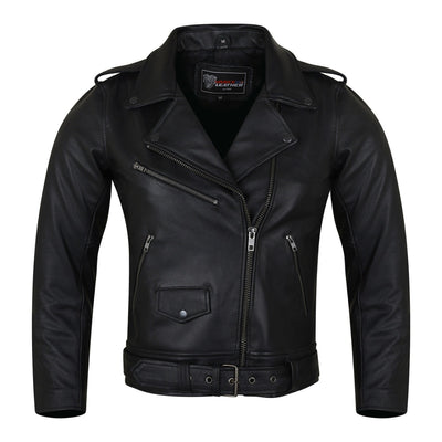 Vance Leather Women's Premium Lightweight Goatskin Classic Motorcycle Leather Jacket