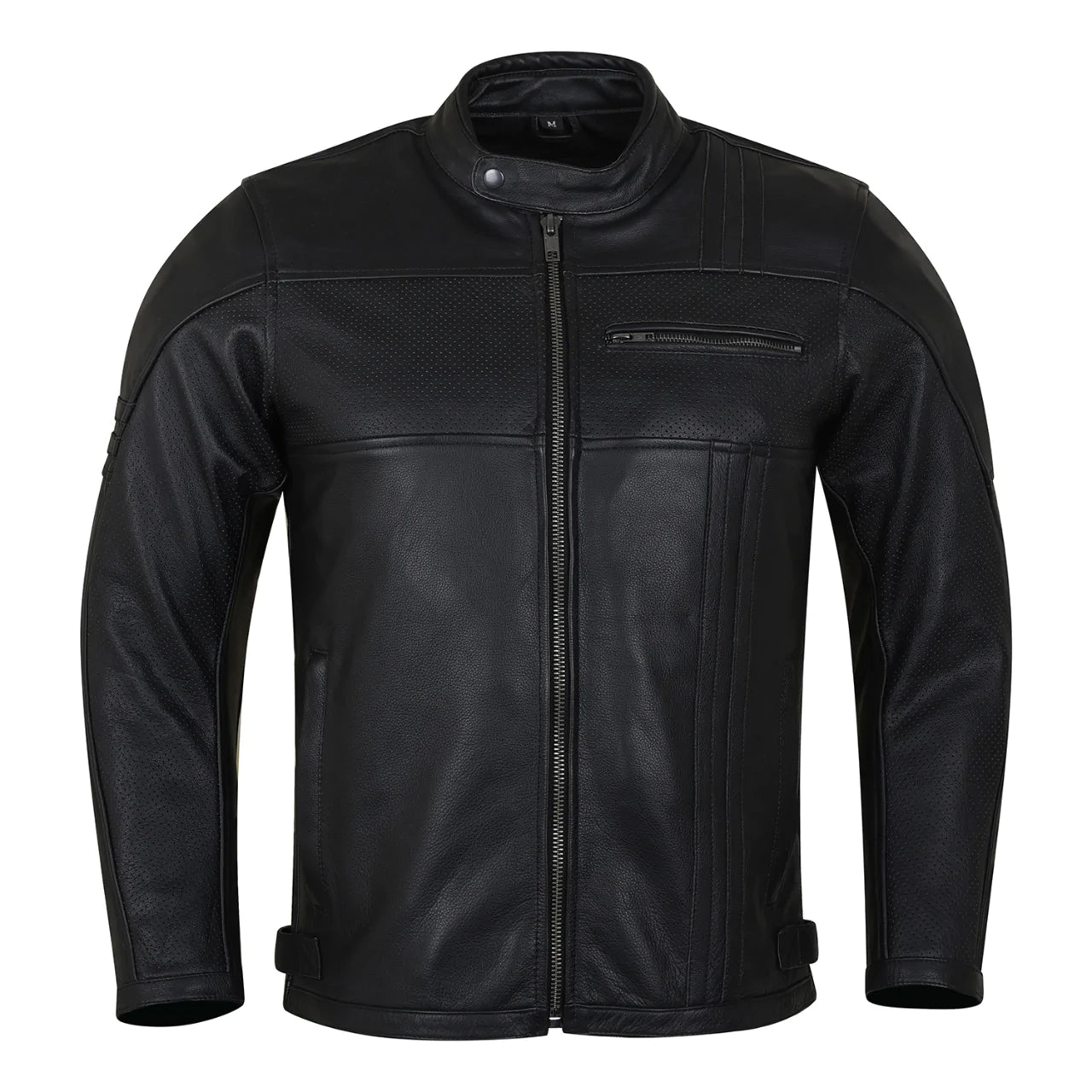 Vance Men's Commuter Cafe Racer Motorcycle Leather Jacket with Armor ...