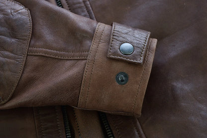 Vance Leathers' Men's Cafe Racer Lambskin Motorcycle Leather Jacket