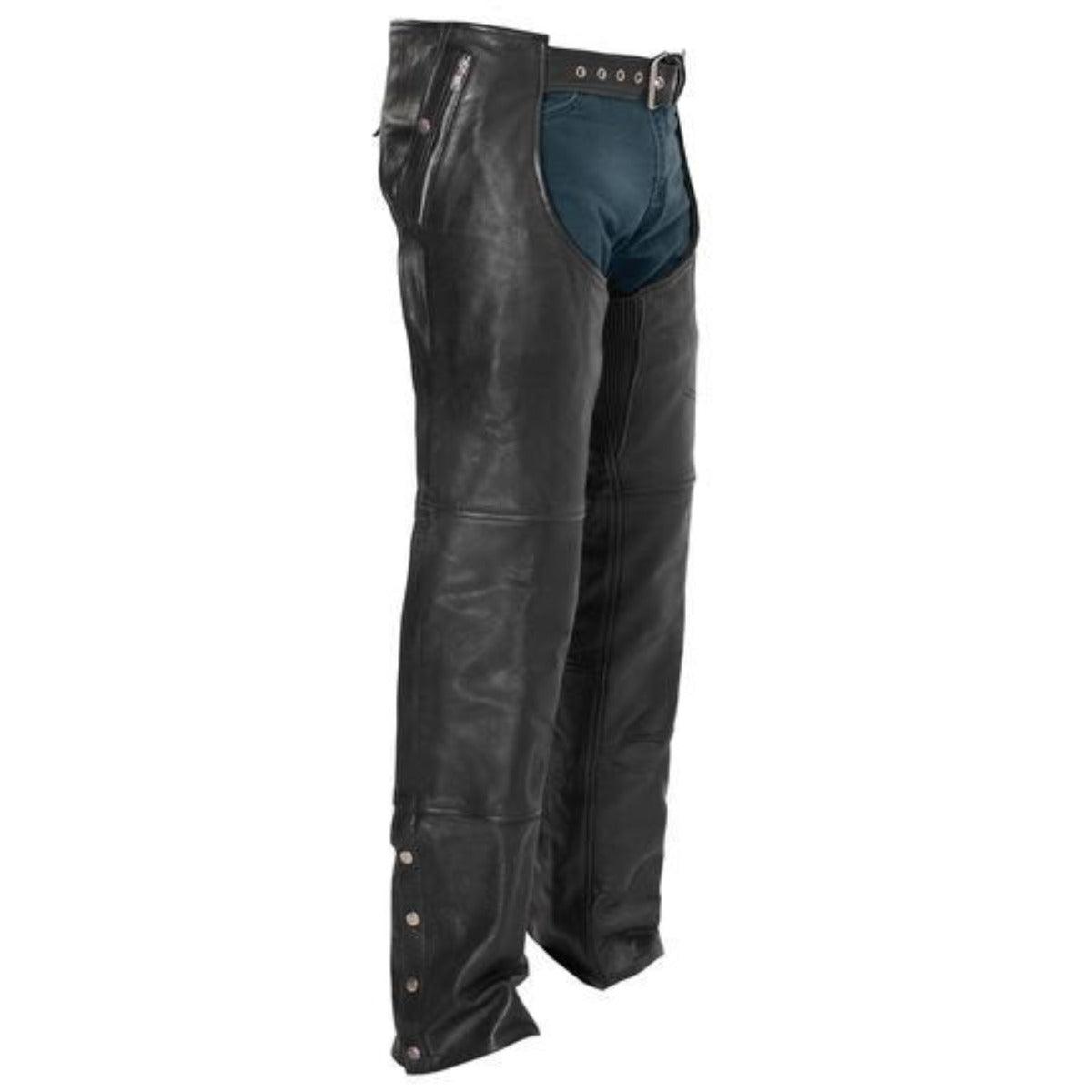 First Manufacturing Wind Walker - Unisex Motorcycle Leather Chaps - American Legend Rider
