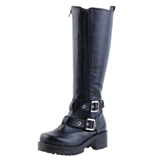Women's Buckle Straps Riding Boots - American Legend Rider