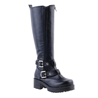 Women's Buckle Straps Riding Boots - American Legend Rider