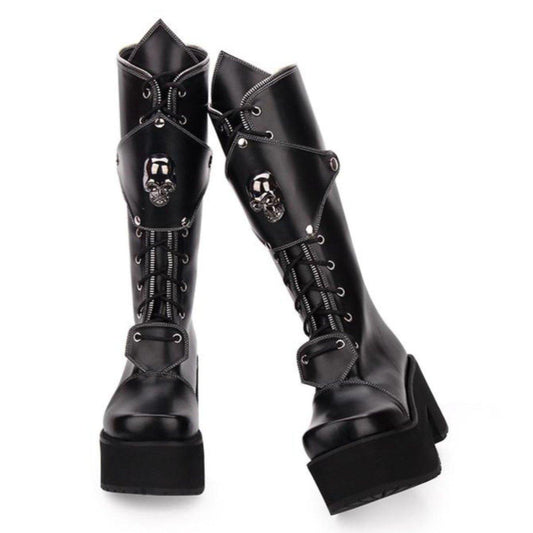 Women's Gothic Punk Skull Boots - American Legend Rider
