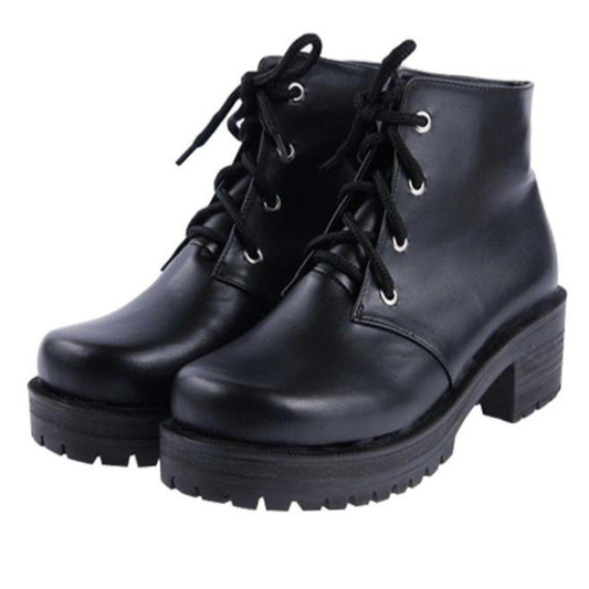 Women's Mid Heels Lace-Up Ankle Boots - American Legend Rider