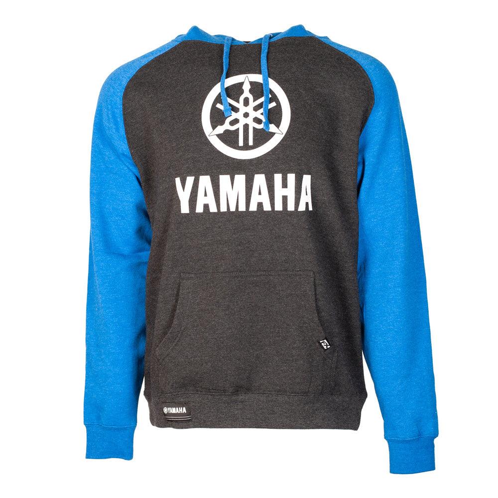 Factory Effex Men's Yamaha Stack Pullover Hoodie, Charcoal Black/Royal Blue - American Legend Rider