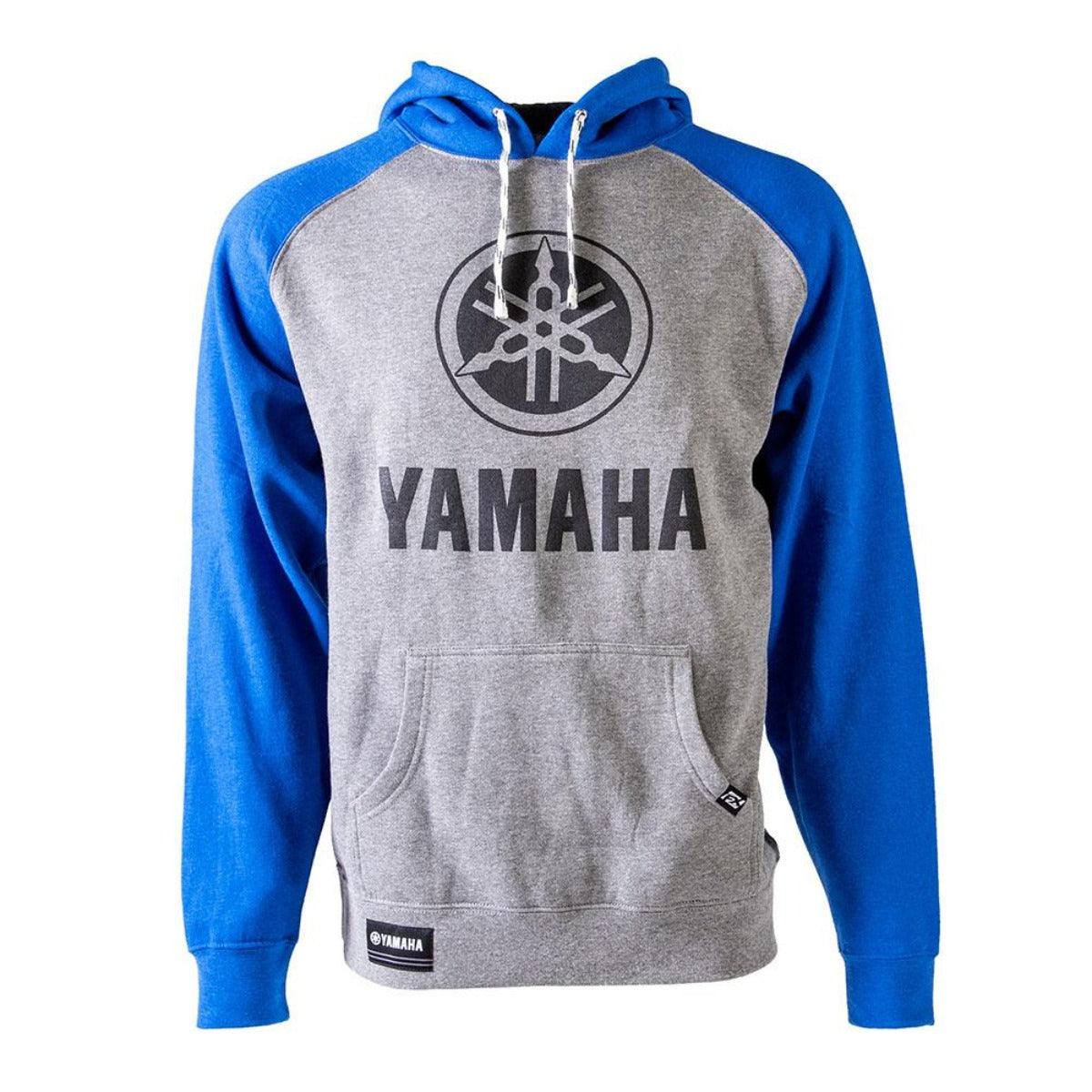 Factory Effex Men's Yamaha Icon Pullover Hoodie, Gray/Royal Blue - American Legend Rider