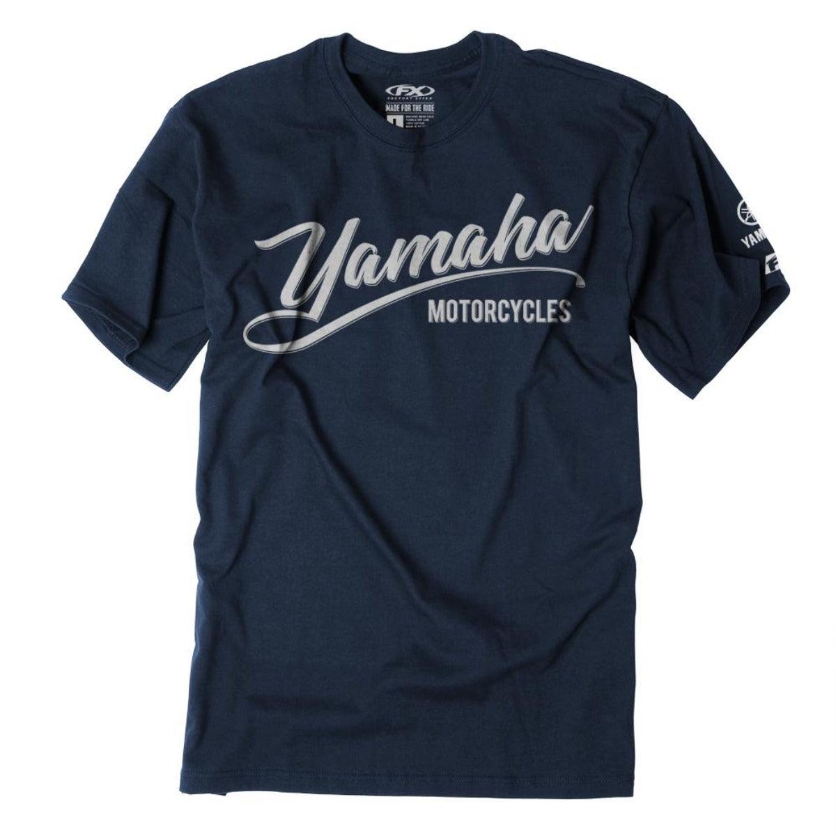 Factory Effex Men's Yamaha Script T-Shirt, Navy Blue - American Legend Rider