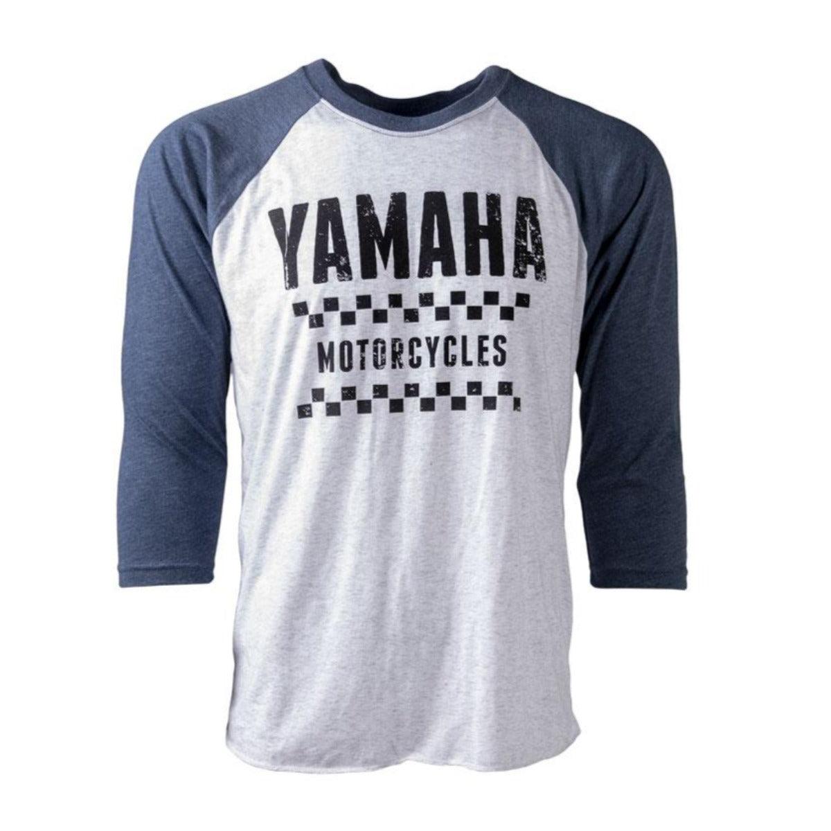 Factory Effex Men's Yamaha Vet Baseball T-Shirt, White/Navy - American Legend Rider