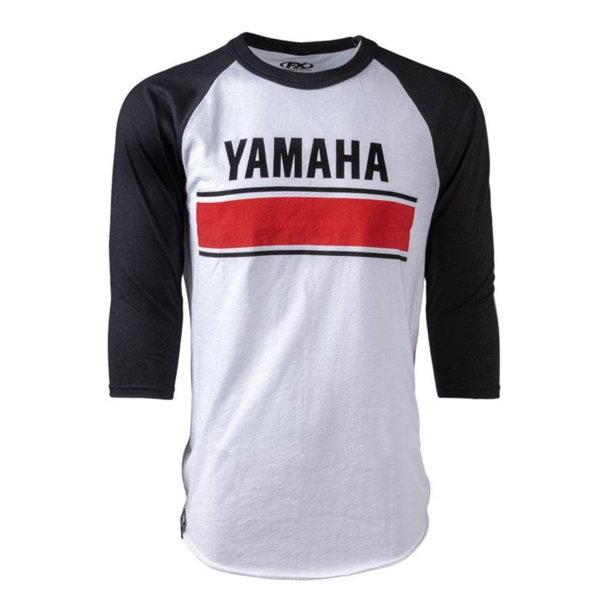 Factory Effex Men's Yamaha Vintage Baseball T-Shirt, White/Black - American Legend Rider