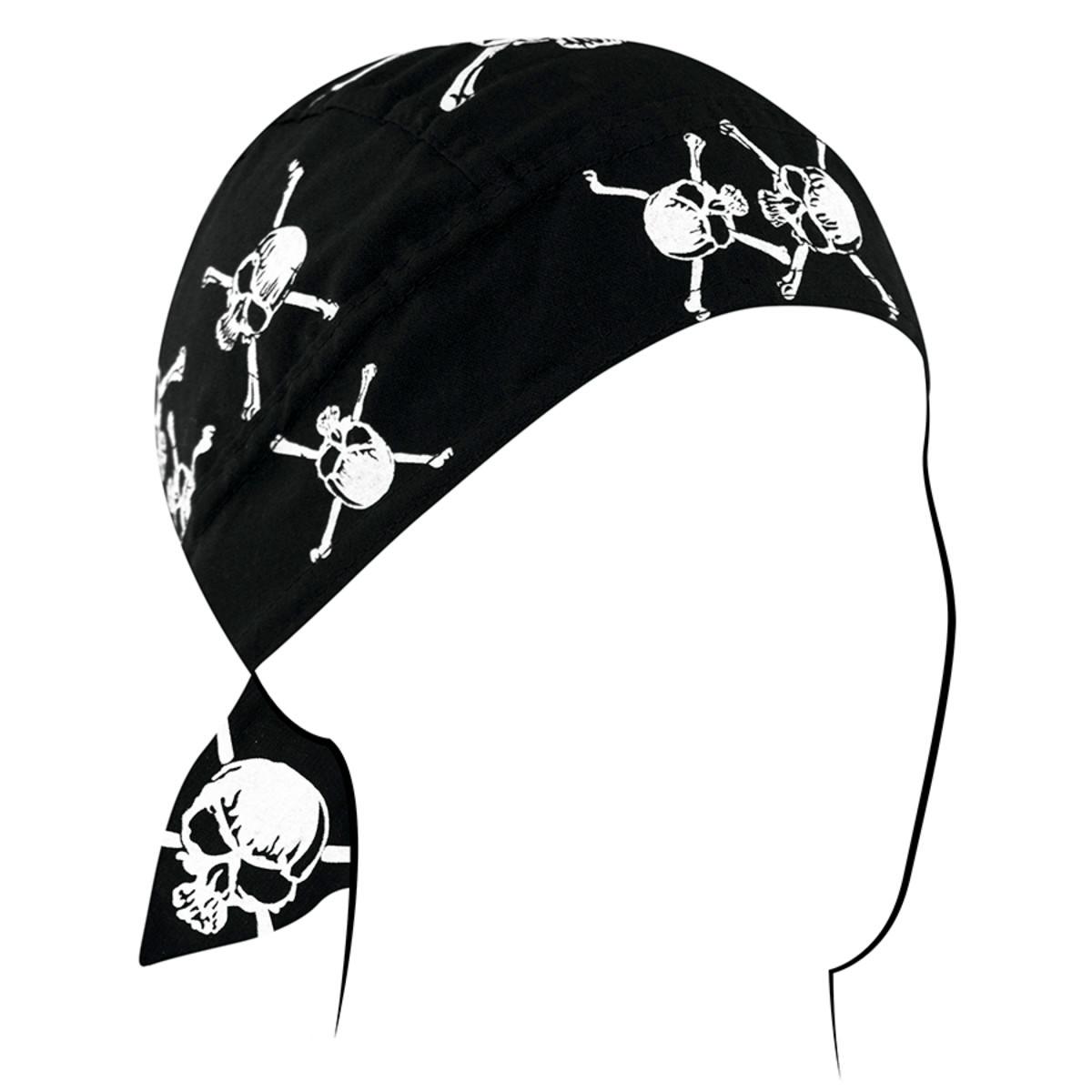 Zan headgear White/Skull Crossbones Headwrap - American Legend Rider