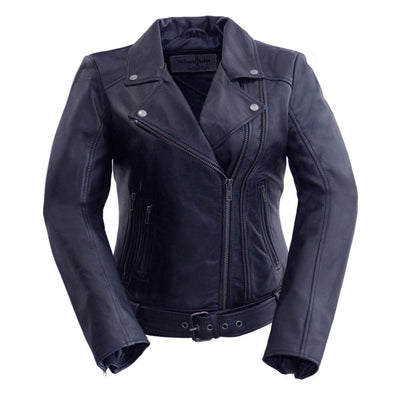 First Manufacturing Chloe - Women's Lambskin Leather Jacket, Violet - American Legend Rider