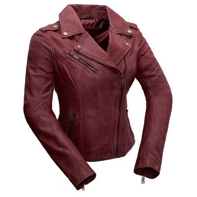 First Manufacturing Harper - Women's Leather Jacket, Sangria - American Legend Rider