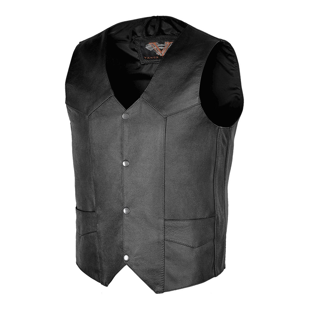 Vance Men's Basic Leather Plain-Side Vest