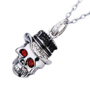 Metal Skull Pendant USB Flash Drive with Red Eyes, 1GB-2TB - American Legend Rider