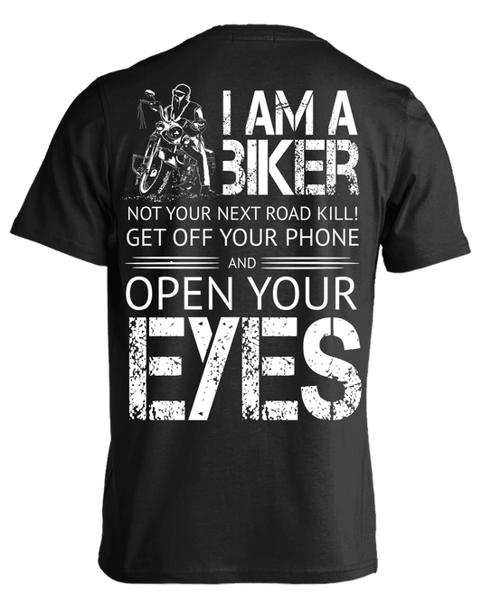I Am A Biker T-shirt Short Sleeves, Cotton, Black - American Legend Rider