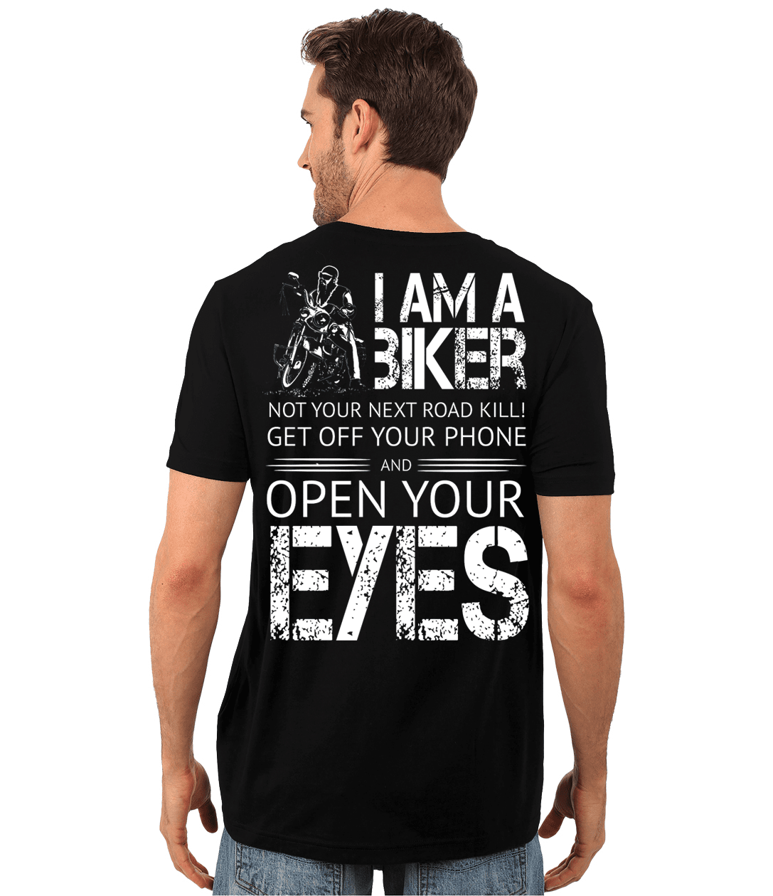 I Am A Biker T-shirt Short Sleeves, Cotton, Black - American Legend Rider