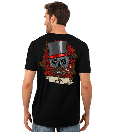 Vintage Floral Skull T-Shirt - American Legend Rider