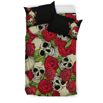 Skull & Roses Bedding Set, Polyester, Twin/Queen/King Size - American Legend Rider