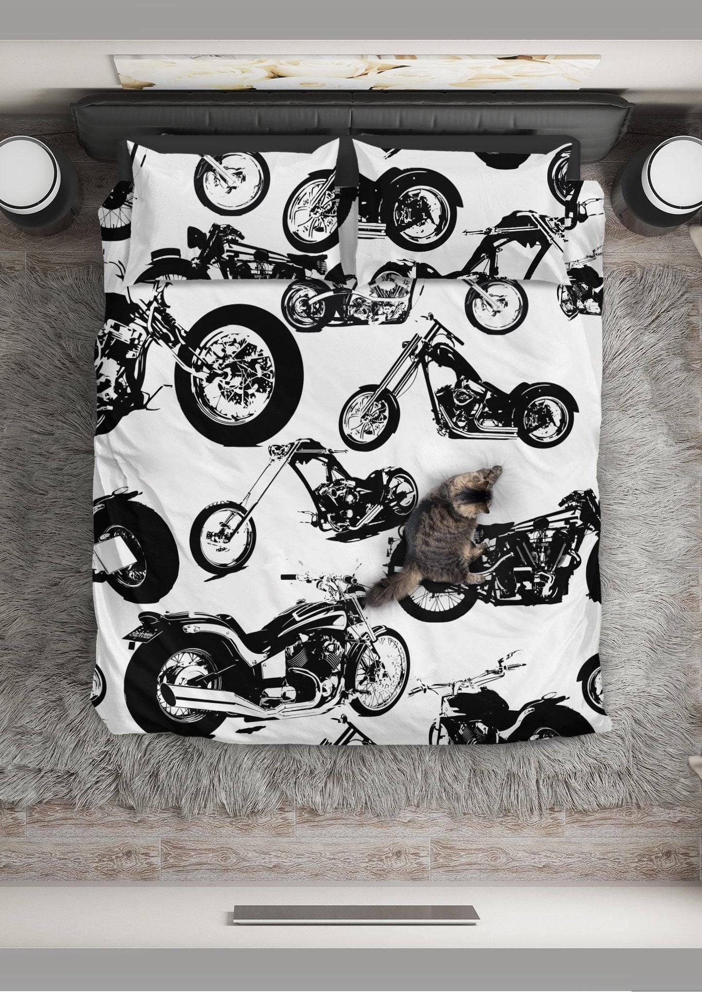 Seamless Motorbikes Bedding Set - American Legend Rider