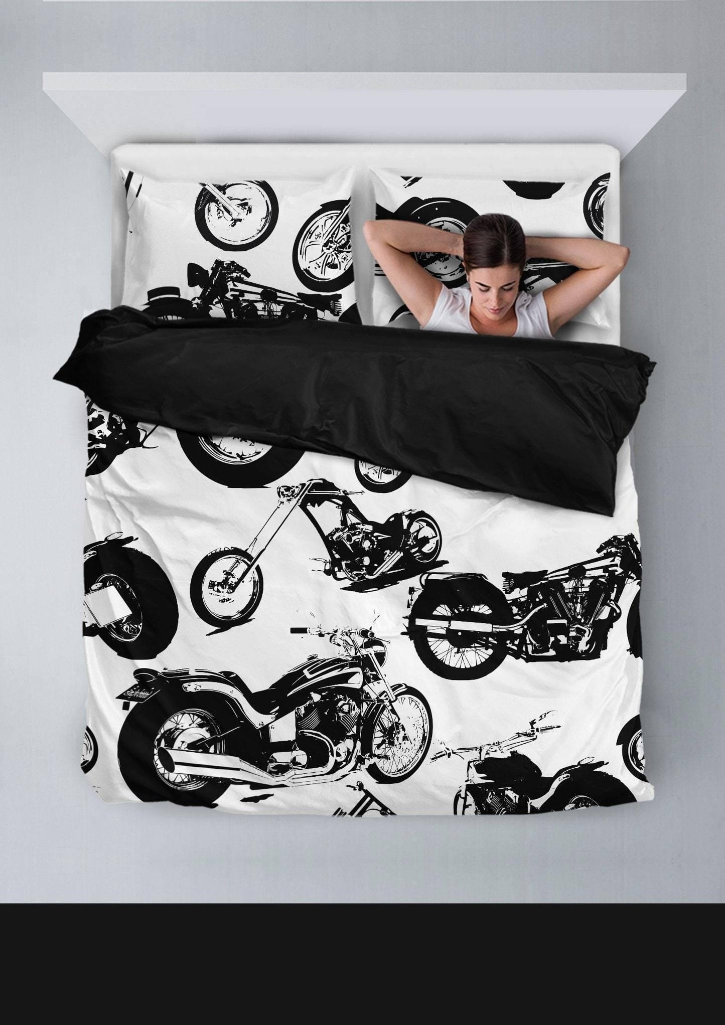 Seamless Motorbikes Bedding Set - American Legend Rider