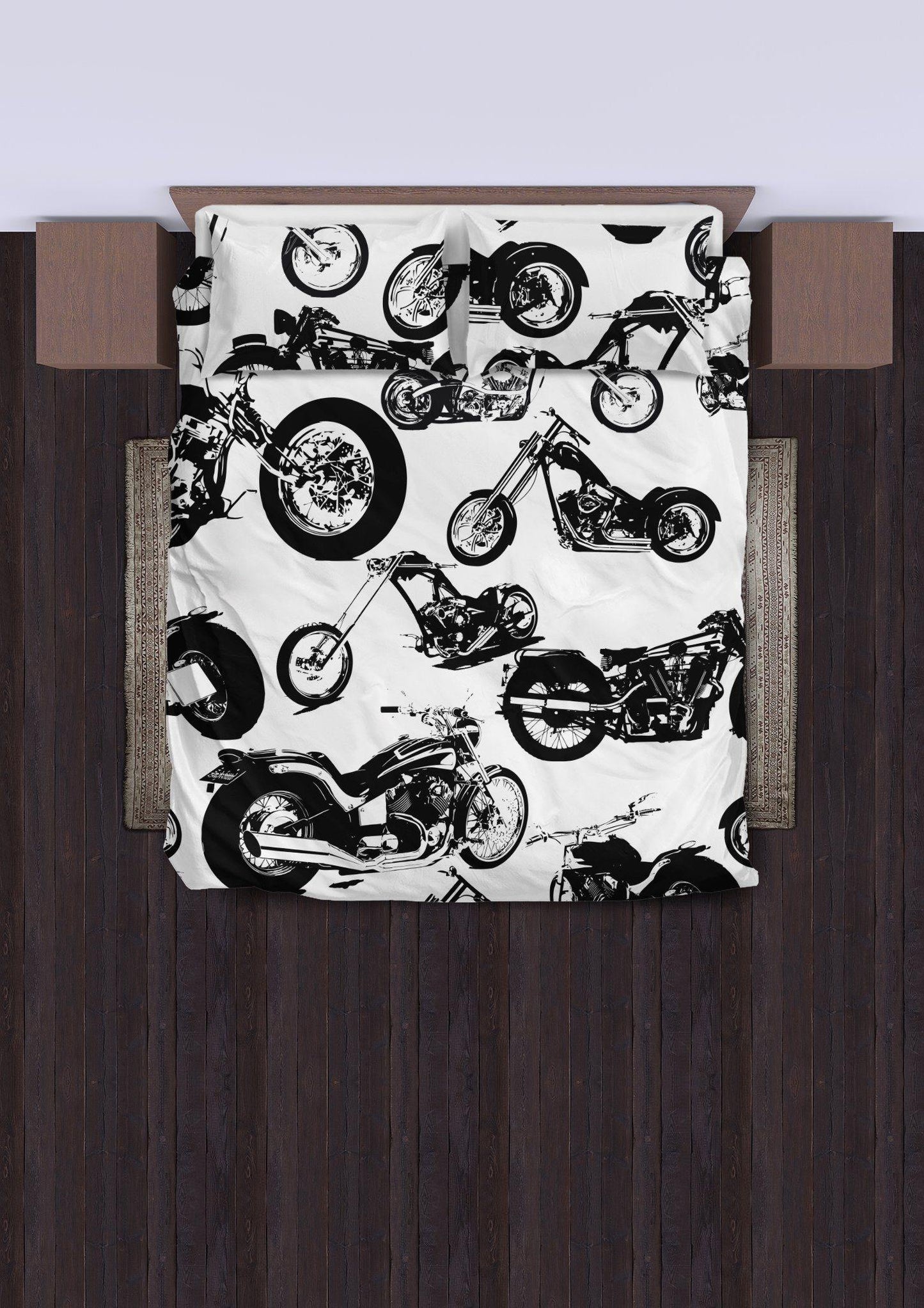 Seamless Motorbikes Bedding Set - American Legend Rider