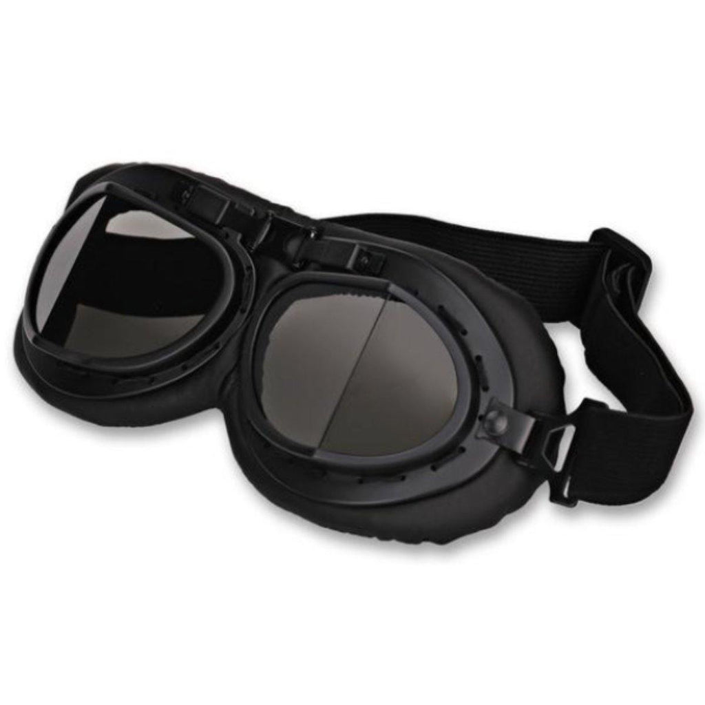 Retro Anti-Fog Motorcycle Goggles, One Size, Black Frame