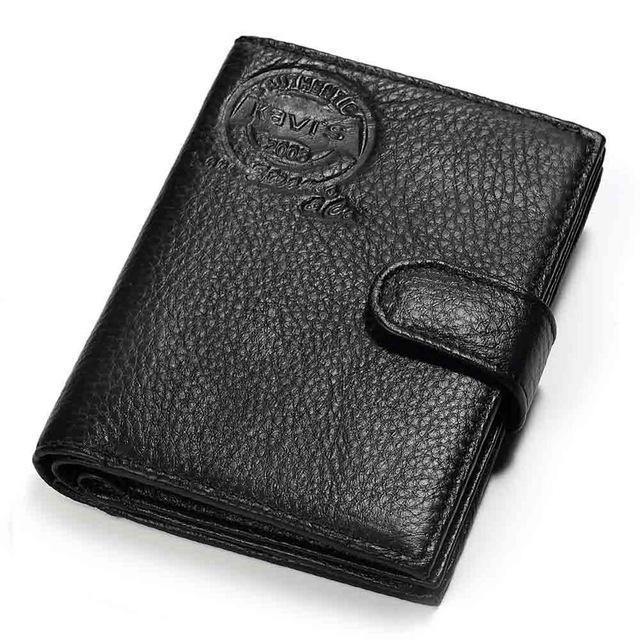 Kavi's Classic Leather Wallet w/ Hasp Closure, 4 x 5.5 in - American Legend Rider