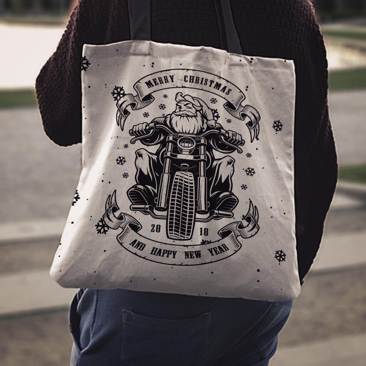 Santa Biker Tote Bag - American Legend Rider