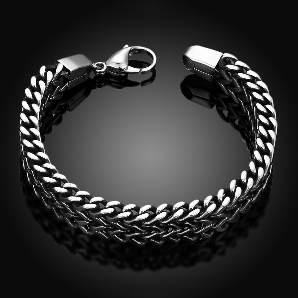 A Stainless Steel Double Side Snake Chain Bracelet with a clasp.