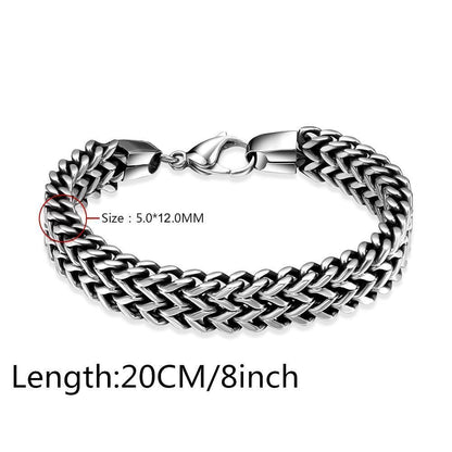 An image of a Stainless Steel Double Side Snake Chain Bracelet with a length of 20 cm.