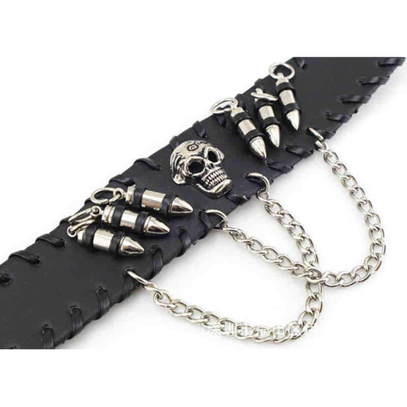 Leather Skull Bracelet