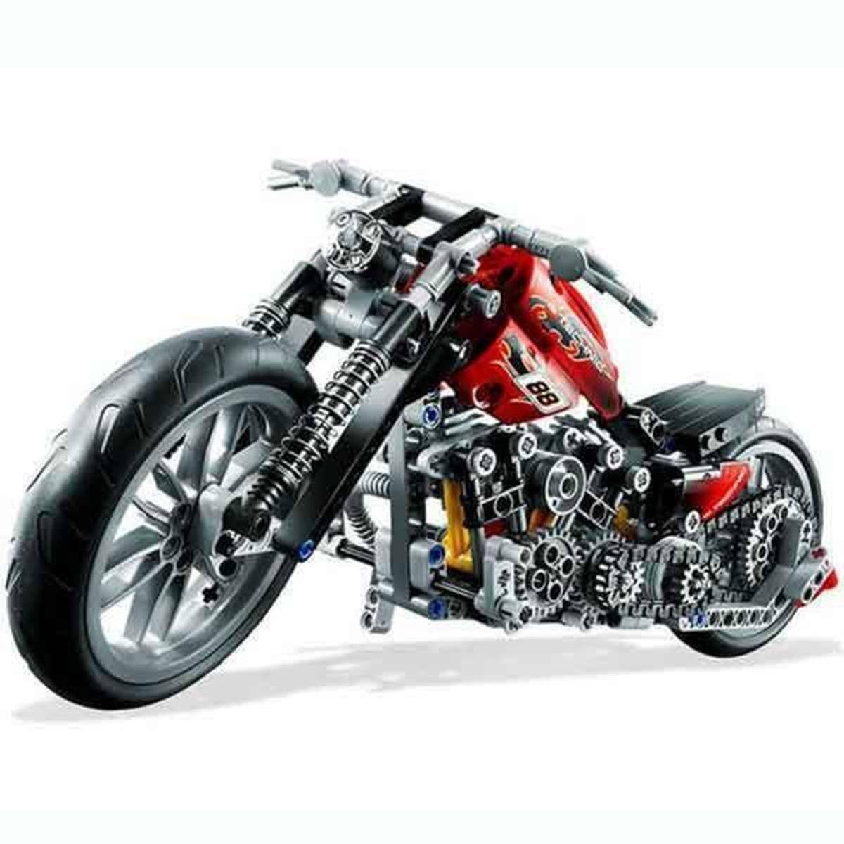 378 Pcs Cruise Block Set + Free Motorcycle Keychain Bundle - American Legend Rider