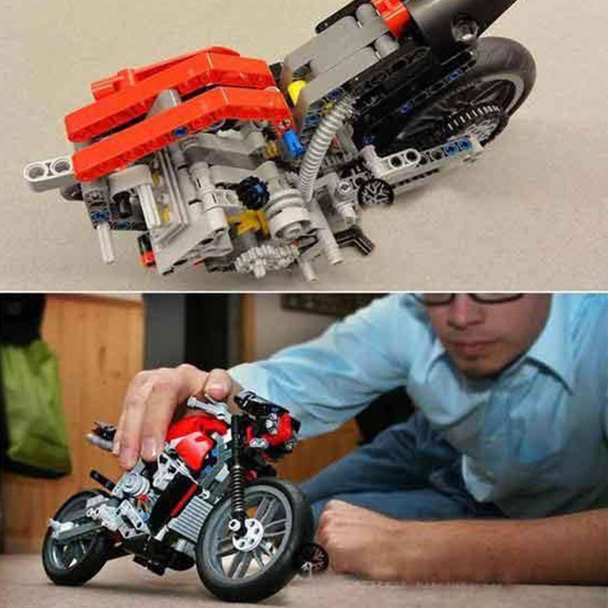 378 Pcs Cruise Block Set + Free Motorcycle Keychain Bundle - American Legend Rider