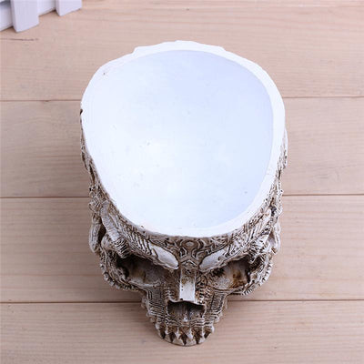 Handmade Human Skull Flower Pot, Eco-Friendly Resin, 6.3 x 4.9 x 3.8 In - American Legend Rider