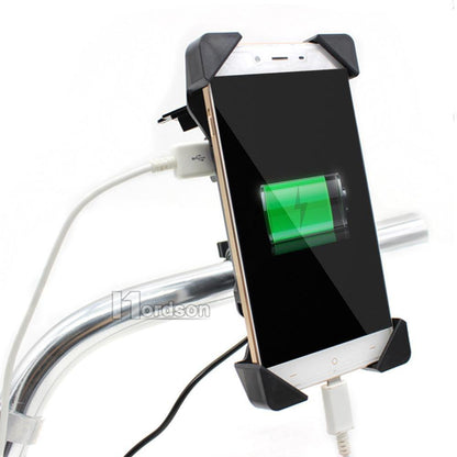 Motorcycle Phone Mount Holder with USB Charger Port, 3.5-7" Screen Fit, Universal for 7/8" Handlebar - American Legend Rider