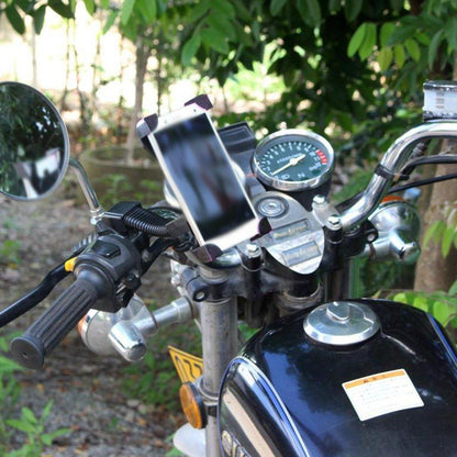 Motorcycle Phone Mount Holder with USB Charger Port, 3.5-7" Screen Fit, Universal for 7/8" Handlebar - American Legend Rider