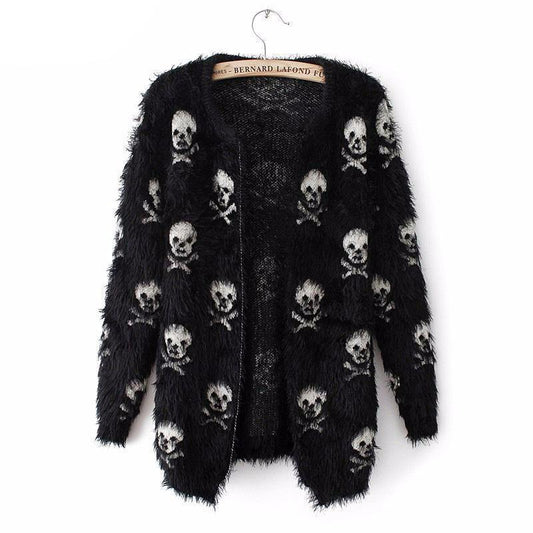 Skull Knitted Sweater Cardigan - American Legend Rider