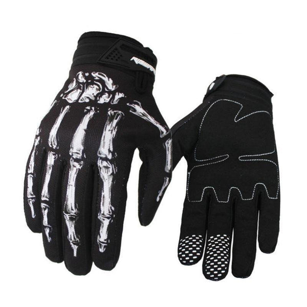 Skeleton Motorcycle Gloves, Goth Zombie Hands Racing Gloves