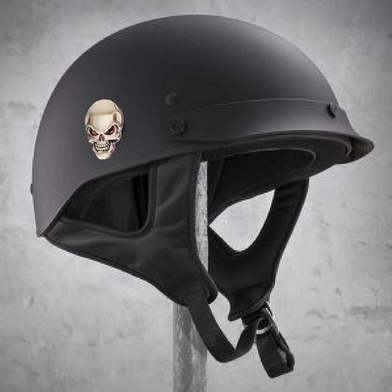 3D Skull Metal Sticker, Zinc Alloy, 2 x 1.3 in - American Legend Rider