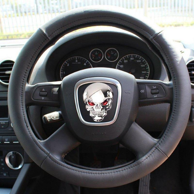 3D Skull Metal Sticker, Zinc Alloy, 2 x 1.3 in - American Legend Rider